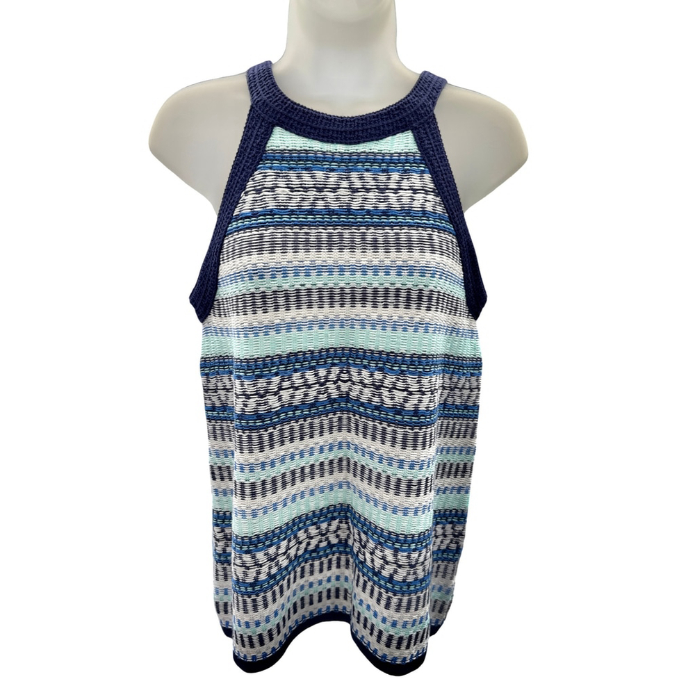 Moth Anthropologie Knit Tank Top Size XS Womens Blue Striped Sleeveless‎ NWT - Picture 2 of 10